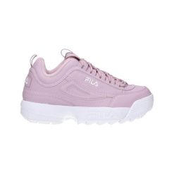 Buty do chodzenia damskie Fila Disruptor Low. Fioletowe obuwie sportowe damskie Fila, bez wzorów, z materiału, trekkingowe. Za 291.00 zł.