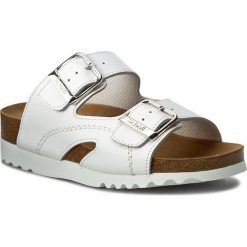 Klapki SCHOLL - Moldava Wedge Ad F24264 1065 360 White. Białe kapcie damskie Scholl, w paski, z nubiku. W wyprzedaży za 219.00 zł.