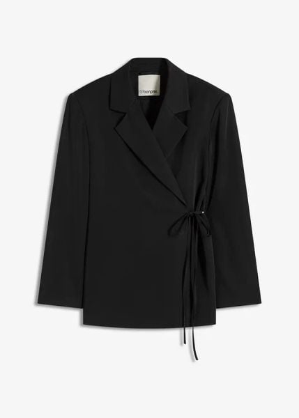 Żakiet oversize. Czarne żakiety damskie bonprix, bez wzorów. Za 169.99 zł.