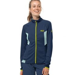 Bluza trekkingowa damska Jack Wolfskin Gradient. Niebieskie bluzy damskie Jack Wolfskin, bez wzorów, z poliesteru, bez kaptura, trekkingowe. Za 238.70 zł.