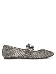 Guess Baleriny FLJKNN FAB02 Srebrny. Szare baleriny damskie Guess, z aplikacjami, z materiału, bez obcasa. Za 339.99 zł.