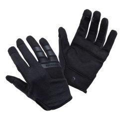 Rękawiczki rowerowe dla dzieci 8-14 lat Btwin. Czarne rękawiczki dziecięce ROCKRIDER, bez wzorów, z materiału. Za 59.99 zł.