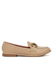 DeeZee Loafersy Y066 Beżowy. Brązowe mokasyny damskie DeeZee, ze skóry. Za 119.99 zł.