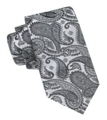 Krawat Męski - Alties - Szary Wzór Paisley. Szare krawaty i muchy Alties, bez wzorów, z tkaniny, eleganckie. Za 49.00 zł.