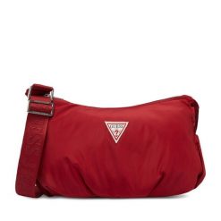 Torebka Guess Jeans. Czerwone listonoszki damskie Guess Jeans, z aplikacjami, z jeansu, bez dodatków. Za 199.99 zł.