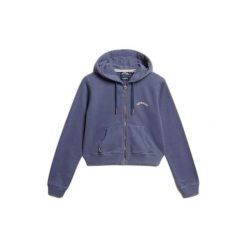 Damska bluza z kapturem zapinana na zamek Superdry Essential. Niebieskie bluzy damskie Superdry., bez wzorów, z kapturem. Za 332.10 zł.