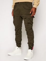 Alpha Industries Joggery Airman 188201 Zielony Tapered Fit. Zielone spodnie materiałowe męskie Alpha Industries, m, bez wzorów, z bawełny. Za 289.99 zł.