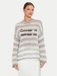Kontatto Sweter 3M0195 AI253M23.V068 Biały Relaxed Fit. Białe swetry damskie Kontatto, m, bez wzorów, z syntetyku, bez kołnierzyka, bez ramiączek, bez kaptura. Za 249.99 zł.