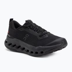 Buty do biegania damskie On Cloudsurfer Trail 2. Czarne obuwie sportowe damskie On, bez wzorów, z materiału, do biegania. Za 689.99 zł.