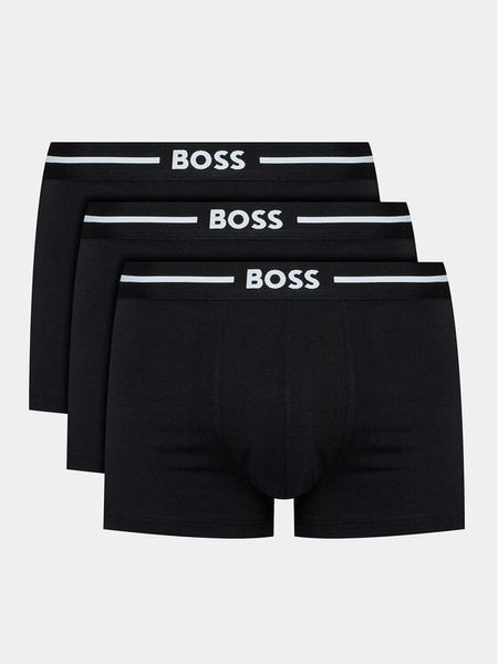 BOSS Komplet bokserek Trunk 3P Bold 50510687 Czarny. Czarne bokserki męskie Boss, m, bez wzorów, z bawełny. Za 149.99 zł.
