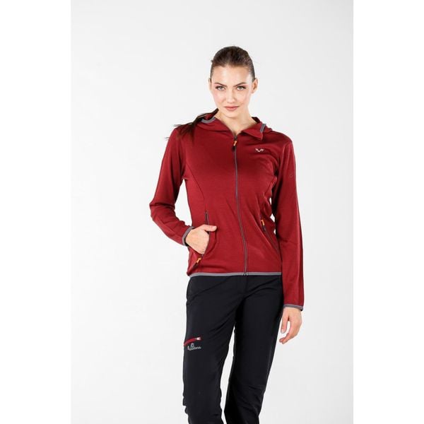 Damska bluza rozpinana z kapturem 100% Merino - Marin/Woolona. Fioletowe bluzy damskie WOOLONA, l, bez wzorów, z kapturem. W wyprzedaży za 540.00 zł.