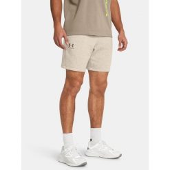Spodenki Męskie Under Armour Sportowe Dresowe UA Icon Fleece Short. Brązowe krótkie spodenki sportowe męskie Under Armour, m, bez wzorów, z dresówki, do biegania. W wyprzedaży za 126.79 zł.