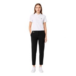 Spodnie turystyczne damskie Lacoste Chino. Czarne spodnie sportowe damskie Lacoste, uniwersalny, z aplikacjami, z materiału, trekkingowe. Za 367.00 zł.