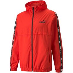 Kurtka męska Puma ESS+TAPE Windbreaker. Czerwone kurtki sportowe męskie Puma, m, bez wzorów, trekkingowe. Za 264.52 zł.