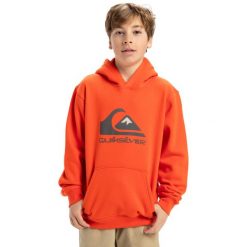 Bluza z kapturem dla Chłopcy BIG LOGO. Brązowe bluzy dla chłopców Quiksilver, bez wzorów, z bawełny, bez ramiączek, z kapturem. Za 179.99 zł.