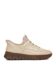 Rieker Sneakersy N1357-60 Beżowy. Brązowe półbuty damskie Rieker, bez wzorów, ze skóry, bez obcasa, na płaskiej podeszwie, bez zapięcia. Za 339.99 zł.