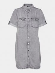Vero Moda Sukienka jeansowa Jennie 10309665 Szary Regular Fit. Szare sukienki damskie Vero Moda, m, bez wzorów, z bawełny, bez kołnierzyka, bez ramiączek. Za 119.99 zł.
