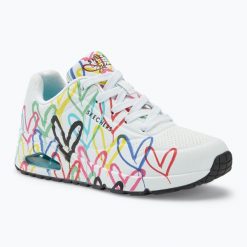 Buty damskie SKECHERS JGoldcrown Uno Spread The Love. Białe obuwie sportowe damskie Skechers, bez wzorów, trekkingowe, Skechers Sport. Za 479.99 zł.