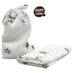 Xkko Bmb Bambusowy Kocyk / Owijka 120X120 Cm - Silver Stars. Szare kocyki dla dzieci Xkko. Za 79.00 zł.