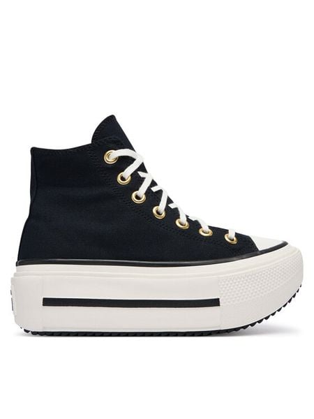 Converse Trampki Chuck Taylor All Star Lift Double Stack Lace A20780C Czarny. Czarne trampki i tenisówki damskie Converse, bez wzorów, retro, bez zapięcia. Za 449.99 zł.
