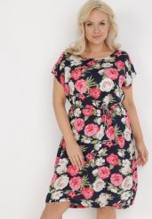 Granatowa Sukienka Endiore. Czerwone sukienki damskie Born2be, na randkę, na lato, plus size, z aplikacjami, z tkaniny, bez kołnierzyka, plus size, bez ramiączek, midi. Za 34.99 zł.