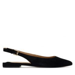Sandały LAUREN RALPH LAUREN. Czarne sandały damskie Lauren Ralph Lauren, bez wzorów, bez obcasa, na płaskiej podeszwie, bez zapięcia. Za 409.99 zł.