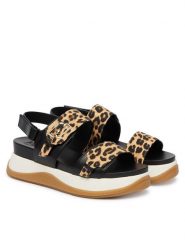 Liu Jo Sandały Fiona 02 BA6087 EX123 Czarny. Czarne sandały damskie Liu Jo, bez wzorów, ze skóry, bez obcasa, na płaskiej podeszwie, bez zapięcia. Za 599.99 zł.