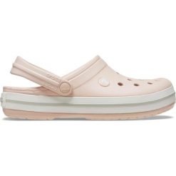 Crocs Crocband Zueco. Białe klapki damskie Crocs, bez wzorów, sportowe, bez obcasa. W wyprzedaży za 148.47 zł.
