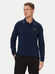 Aeronautica Militare Polo 262PO1653UP00082 Granatowy Regular Fit. Niebieskie koszulki polo męskie Aeronautica Militare, l, bez wzorów, z bawełny, bez ramiączek. Za 344.99 zł.