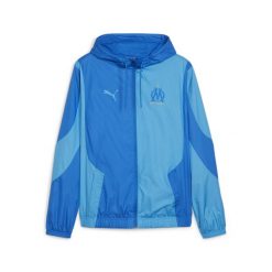 Bluza dresowa om 2023/24 prematch. Niebieskie bluzy męskie Puma, m, bez wzorów, z dresówki, bez kaptura. Za 292.75 zł.
