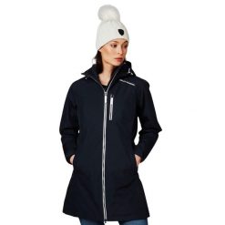 Kurtka przeciwdeszczowa damska Helly Hansen Long Belfast Winter. Niebieskie kurtki sportowe damskie Helly Hansen, s, bez wzorów, bez kaptura, trekkingowe. W wyprzedaży za 693.10 zł.