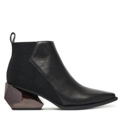 Botki United Nude. Czarne botki damskie United Nude, bez obcasa, na słupku, bez zapięcia. Za 1,299.00 zł.