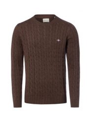 Gant Sweter Mężczyźni Bawełna brązowy, M. Brązowe swetry przez głowę męskie GANT, m, bez wzorów, z bawełny, bez kołnierzyka. Za 699.95 zł.