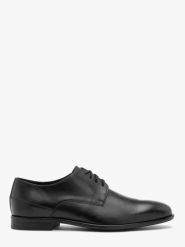 Czarne półbuty ze skóry licowej klasyczne sznurowane. Czarne półbuty na co dzień męskie Ryłko, z jeansu, eleganckie, bez zapięcia. Za 429.99 zł.