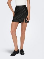 ONLY Spódnica z imitacji skóry 15267185 Czarny Regular Fit. Czarne spódnice damskie Only, xl, bez wzorów, ze skóry. Za 69.99 zł.