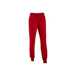 Spodnie slim Gym & Pilates Linear damskie. Czerwone spodnie materiałowe damskie Adidas, l, bez wzorów, z bawełny. Za 149.99 zł.