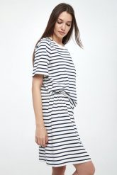 Sukienka dzianinowa w paski Pireo WEEKEND MAX MARA. Sukienki damskie Weekend Max Mara, s, bez wzorów, z dzianiny, bez kołnierzyka, bez ramiączek. W wyprzedaży za 615.20 zł.
