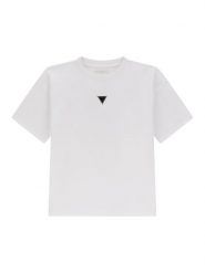 Guess T-Shirt L5BI16 KCNQ4 Biały Regular Fit. Białe t-shirty dla chłopców Guess, z aplikacjami, z bawełny, bez ramiączek. Za 94.99 zł.