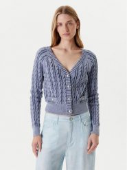 Guess Kardigan W5YR15 Z3OU0 Niebieski Regular Fit. Niebieskie kardigany damskie Guess, s, z aplikacjami, z bawełny. Za 339.99 zł.