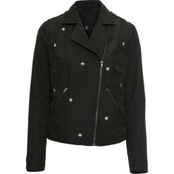 Kurtka biker w gwiazdy bonprix czarny. Czarne kurtki damskie bonprix. Za 219.99 zł.
