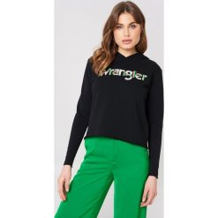 Wrangler Bluza z kapturem Crop Kabel - Black. Czarne bluzy damskie Wrangler, z nadrukiem, z dzianiny. W wyprzedaży za 121.58 zł.