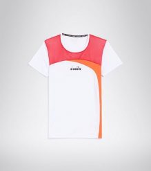 Koszulka do tenisa z krótkim rękawem damska Diadora L. SS T-SHIRT optical white. Białe t-shirty damskie Diadora, l, bez wzorów, z materiału, bez kołnierzyka. Za 49.99 zł.