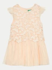 United Colors Of Benetton Sukienka codzienna 40WMGV01R Różowy Regular Fit. Czerwone sukienki dla dziewczynek United Colors Of Benetton, bez wzorów, z syntetyku, bez ramiączek. Za 109.99 zł.