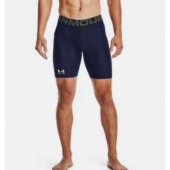 Spodenki fitness męskie UNDER ARMOUR HeatGear Compression kompresyjne. Niebieskie krótkie spodenki sportowe męskie Under Armour, m, bez wzorów, na fitness i siłownię. Za 108.99 zł.