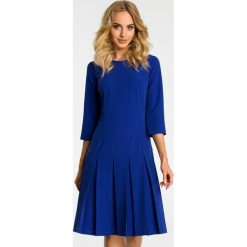 Sukienka z kontrafałdą moe336. Niebieskie sukienki dla dziewczynek MOE, eleganckie, z krótkim rękawem. Za 159.90 zł.