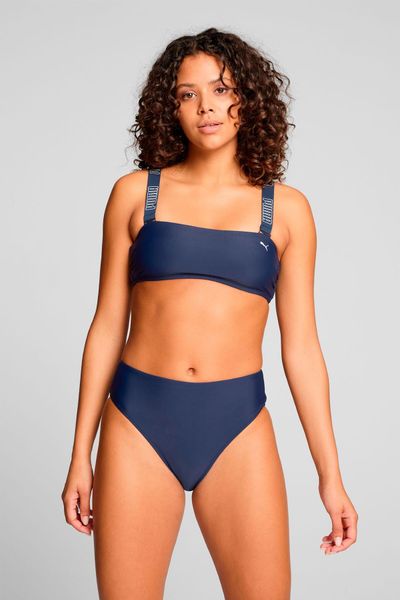 Dół od bikini z wysokim stanem, granatowe. Niebieskie bikini damskie Puma, s, bez wzorów. Za 177.90 zł.