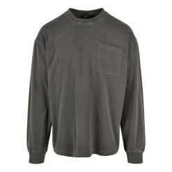 Koszulka z długim rękawem Urban Classics Pigment Dyed Pocket. Czarne bluzki z długim rękawem męskie Urban Classics, m, bez wzorów, bez kołnierzyka. Za 215.50 zł.