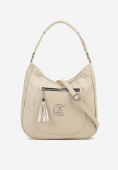 Beżowa Torebka Typu Shopper Ozdobiona Frędzlami Felluria. Brązowe torebki shopper damskie Born2be, bez wzorów, z jeansu, biznesowe, bez dodatków. Za 84.99 zł.