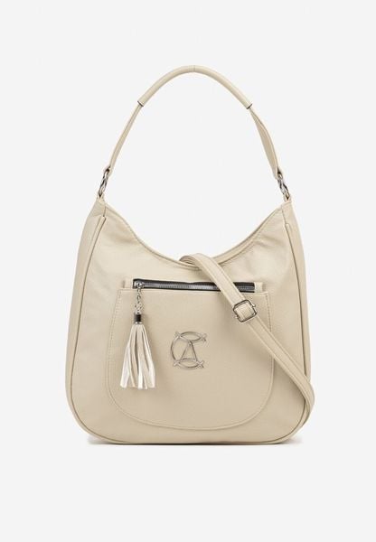 Beżowa Torebka Typu Shopper Ozdobiona Frędzlami Felluria. Brązowe torebki shopper damskie Born2be, bez wzorów, z jeansu, biznesowe, bez dodatków. Za 89.99 zł.