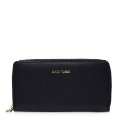 Portfel GINO ROSSI. Czarne portfele damskie Gino Rossi, bez wzorów. Za 69.99 zł.